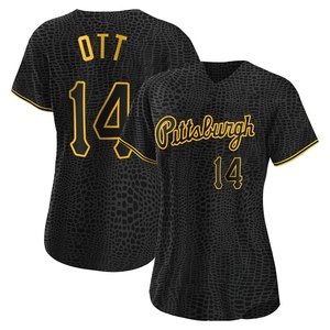 Ed Ott Pittsburgh Pirates Men's Black Backer Long Sleeve T-Shirt 